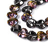 Electroplate Transparent Glass Beads Strands EGLA-B012-AB21-3