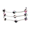 Round Synthetic Turquoise Beads Multi-strand Bracelets for Women BJEW-JB12335-03-5