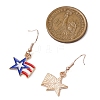 Star Alloy Enamel Pendant Dangle Earrings EJEW-JE06095-3