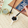   2Pcs 2 Colors Flower Shape Ceramics Ink Plate with Handle DIY-PH0021-39B-3