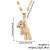 Elegant Fashionable Brass Sparkling Clear Cubic Zirconia Mini Bear Pendant Clavicle Necklaces for Women DD6983-6