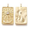 Brass Micro Pave Clear Cubic Zirconia Pendants ZIRC-I044-06G-2