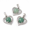 Natural Green Aventurine Pendants G-P484-04P-01-1