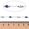 Handmade Natural Lapis Lazuli & Synthetic Howlite Beads & 316 Stainless Steel Round Link Chains CHS-L033-07P-03-2