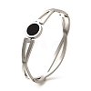 304 Stainless Steel Hinged Enamel Bangles for Women BJEW-F474-42P-4