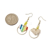 Heart Alloy Enamel & Brass Ring Dangle Earrings for Women EJEW-JE05922-3