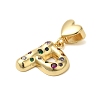 Rack Plating Brass Micro Pave Clear Cubic Zirconia Perdants KK-C067-12G-P-2