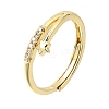 Brass Micro Pave Clear Cubic Zirconia Finger Rings for Women CU-CBAE7DF-12G-01-4