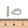 Oval Brass Micro Pave Clear Cubic Zirconia Fold Over Clasps KK-H202-12P-3