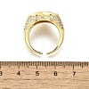Brass Micro Pave Clear Cubic Zirconia Cuff Rings for Women RJEW-G347-01G-5