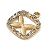 304 Stainless Steel with Crystal Rhinestone Charms RB-CBA8719-01A-G-2