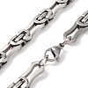 201 Stainless Steel Byzantine Chain Necklace NJEW-F222-17P-2