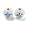 Natural Wood European Beads WOOD-S059-01K-2