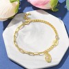 Brass Micro Pave Clear Cubic Zirconia Charm Bracelets BJEW-U020-05G-3