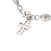 Tibetan Style Alloy Cross Charm Bracelets for Women Men BJEW-JB11413-4