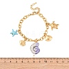 Turtle & Fish 304 Stainless Steel Charm Bracelets for Women BJEW-F516-02G-5