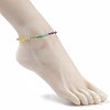 Glass Braided Anklet AJEW-AN00493-5