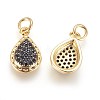 Brass Micro Pave Cubic Zirconia Charms ZIRC-G150-06A-3