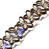 Electroplated Transparent Glass Beads Strands GL-CBA98F0-03C-1