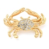 Golden Zinc Alloy with Rhinestone Brooches JEWB-B018-03G-04-1