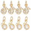 12Pcs Fruits Brass Micro Pave Cubic Zirconia Charms KK-BBC0024-42-7