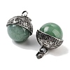 Natural Green Aventurine Sphere Pendants G-Q163-07AS-03-2