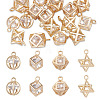  Jewelry 16Pcs 4 Style Brass Clear Cubic Zirconia Charms ZIRC-PJ0001-08-8