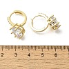 Brass Clear Cubic Zirconia Hoop Earrings EJEW-M047-14G-5