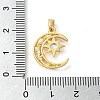 Brass Micro Pave Clear Cubic Zirconia with Glass Pendants X-KK-G483-02G-3