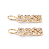 Brass Micro Pave Clear Cubic Zirconia Pendants ZIRC-L093-70G-1