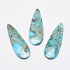 Synthetic Regalite/Imperial Jasper/Sea Sediment Jasper and Turquoise Big Pendants G-E464-16-2