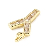 Brass Micro Pave Cubic Zirconia Pendants KK-V014-01G-25-2