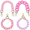 4Pcs 4 Colors Acrylic & Plastic Chain Bag Handles AJEW-BM0001-11B-1