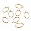 Rack Plating Alloy Open Back Bezel Pendants PALLOY-TA0001-10G-1