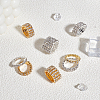 10Pcs 10 Styles Iron & Rhinestone Finger Rings for Women RJEW-UN0003-08-2