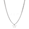 1Pc 304 Stainless Steel Letter Pendant Necklaces NJEW-LP0001-33W-P-1