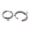 201 Stainless Steel Huggie Hoop Earrings Findings STAS-A167-01D-P-2
