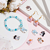 32Pcs 8 Styles Alloy Enamel Pendants ENAM-SC0005-46-4
