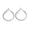 Non-Tarnish Ring 304 Stainless Steel Hoop Earrings for Women Men EJEW-B049-02A-P-1
