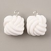 Opaque Resin Pendants LS-RESI-WH0029-24P-04-2