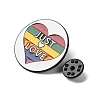 Flat Round Zinc Rainbow Alloy Enamel Pin Brooch JEWB-Q044-01A-3