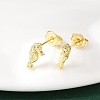 Brass Stud Earrings EJEW-R032-04G-3