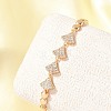 Brass Micro Pave Cubic Zirconia Link Chain Bracelets KK-R217-39G-2