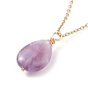 Natural Gemstone Teardrop Pendant Necklace NJEW-JN03900-6