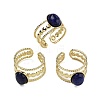 Oval Natural Lapis Lazuli Finger Rings RJEW-N046-06C-G-3