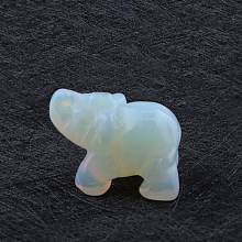 Opalite Carved Healing Elephant Figurines DJEW-PW0012-032