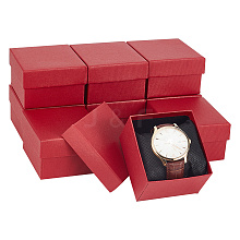 Square Paper Watch Storage Boxes CON-WH0087-30C