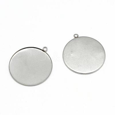 Tarnish Resistant 304 Stainless Steel Pendant Cabochon Settings STAS-T008-129-1
