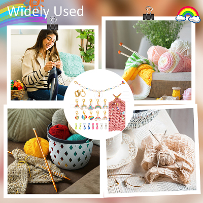 Rainbow DIY Knitting Tool Sets HJEW-NB00058-1