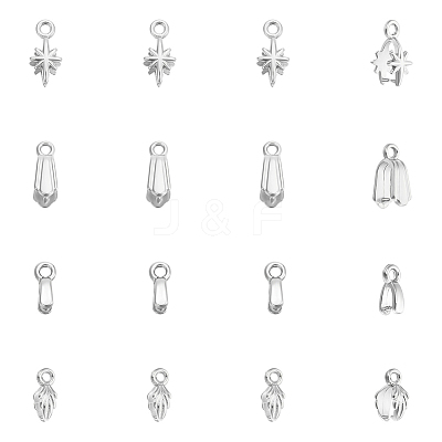 16Pcs 4 Styles 304 Stainless Steel SIce Pick Pinch Bails STAS-UN0059-73P-1